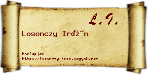 Losonczy Irén névjegykártya